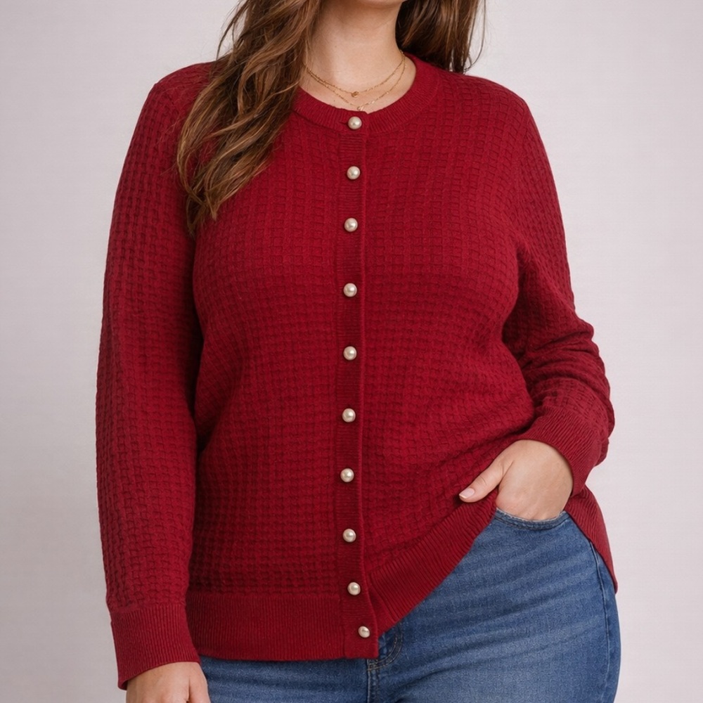 Torrid Deep Red Textured Cardigan
